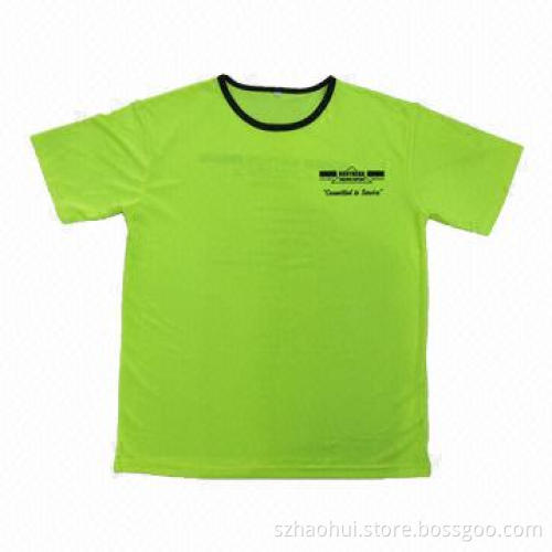 Reflective Yellow Polyester T-shirt/Uniform, XS-3XL Sizes, Single Jersey Fabric